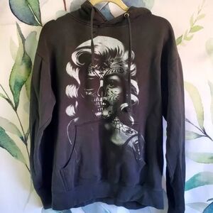 TEN | Marilyn Monroe Skull Pullover Hoodie sz S [flaw]